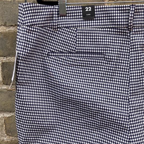 NTW Reitman’s, Pull-on Capri Pants, Blue Gingham, Checked, Plus, Petite, Sz 22 - Picture 9 of 13